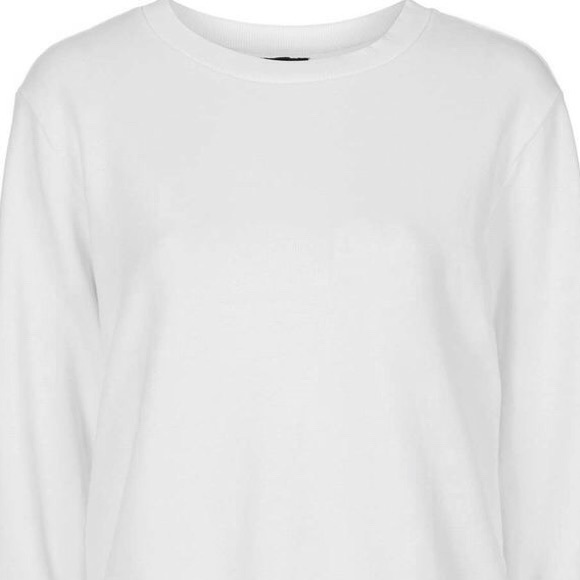 TopShop White Boxy Rolled Sleeve Sweatshirt - Picture 3 of 3